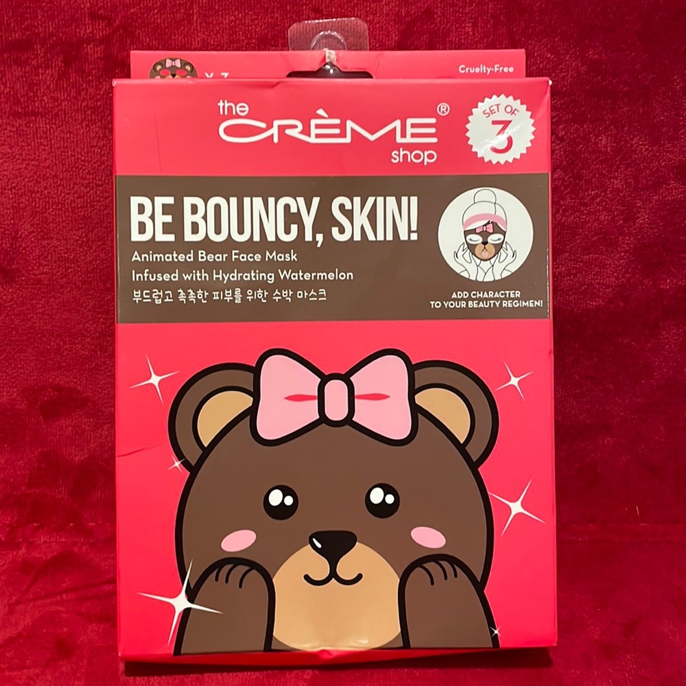 The Creme Shop animated bear Face Mask 3 pack